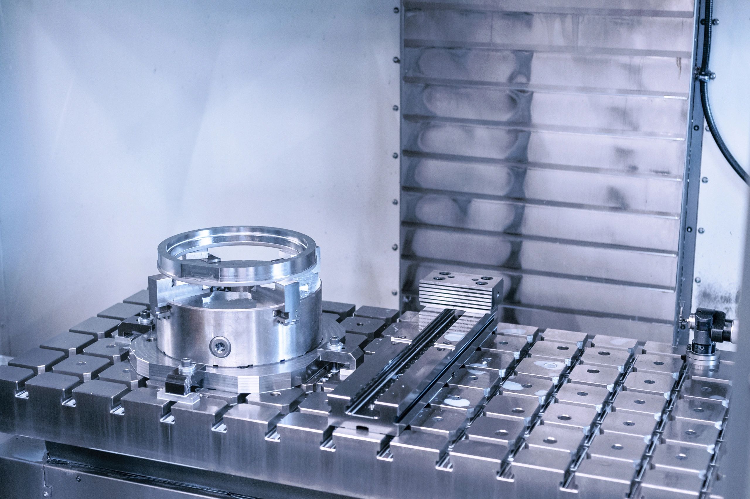 CNC machining jig and fixture setup for precision metalwork